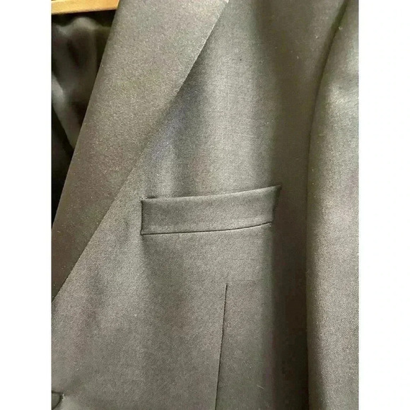 Barassi Merino Wool Men's Black Blazer Jacket Size 42R Performa Stretch *Read* - Picture 9 of 16